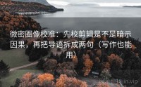 微密圈像校准：先校剪辑是不是暗示因果，再把导语拆成两句（写作也能用）