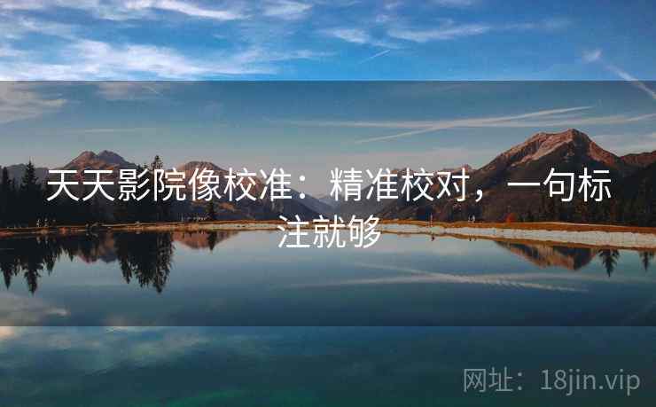 天天影院像校准：精准校对，一句标注就够