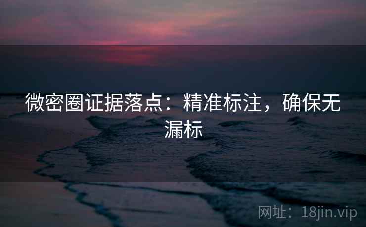 微密圈证据落点:精准标注,确保无漏标 微密圈证据落点:精准标注,确保无漏标